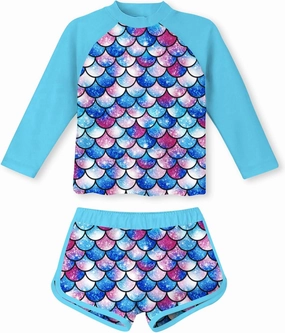 TUONROAD Girls 2 Pieces Rash Guard Swimsuit Long Sleeve Tankini for 4-10 Years