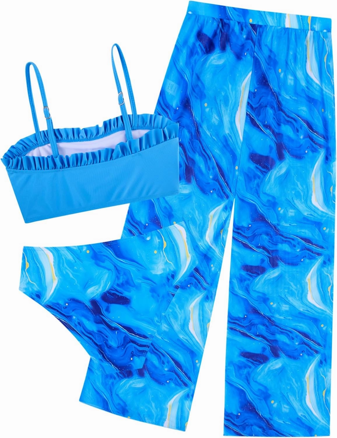 TUONROAD Girls 3 Pieces Bikini Bathing Suit with Rash Guard Pants Quick Dry Swimsuit Cover-Up Sets 6-12T