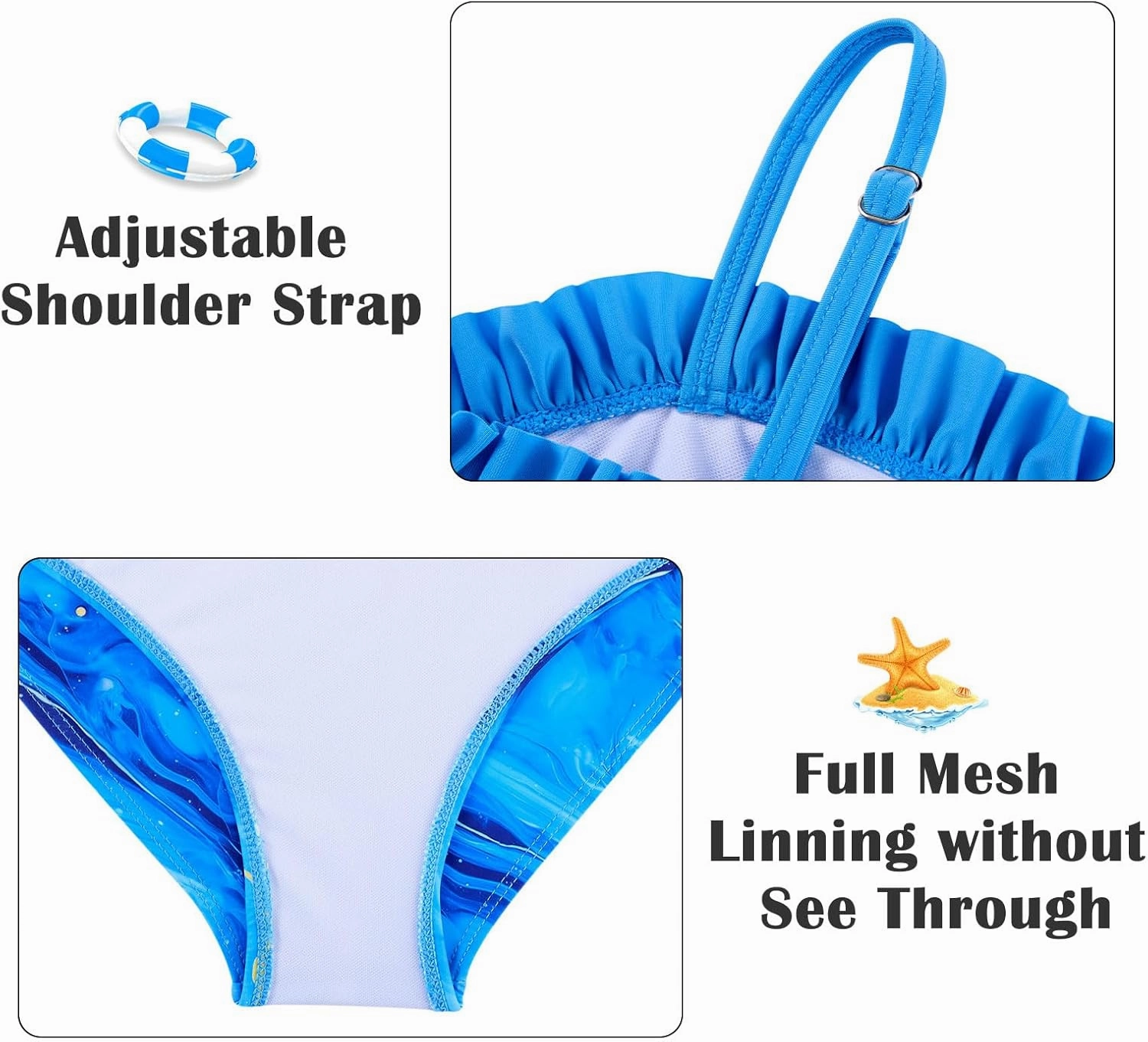TUONROAD Girls 3 Pieces Bikini Bathing Suit with Rash Guard Pants Quick Dry Swimsuit Cover-Up Sets 6-12T