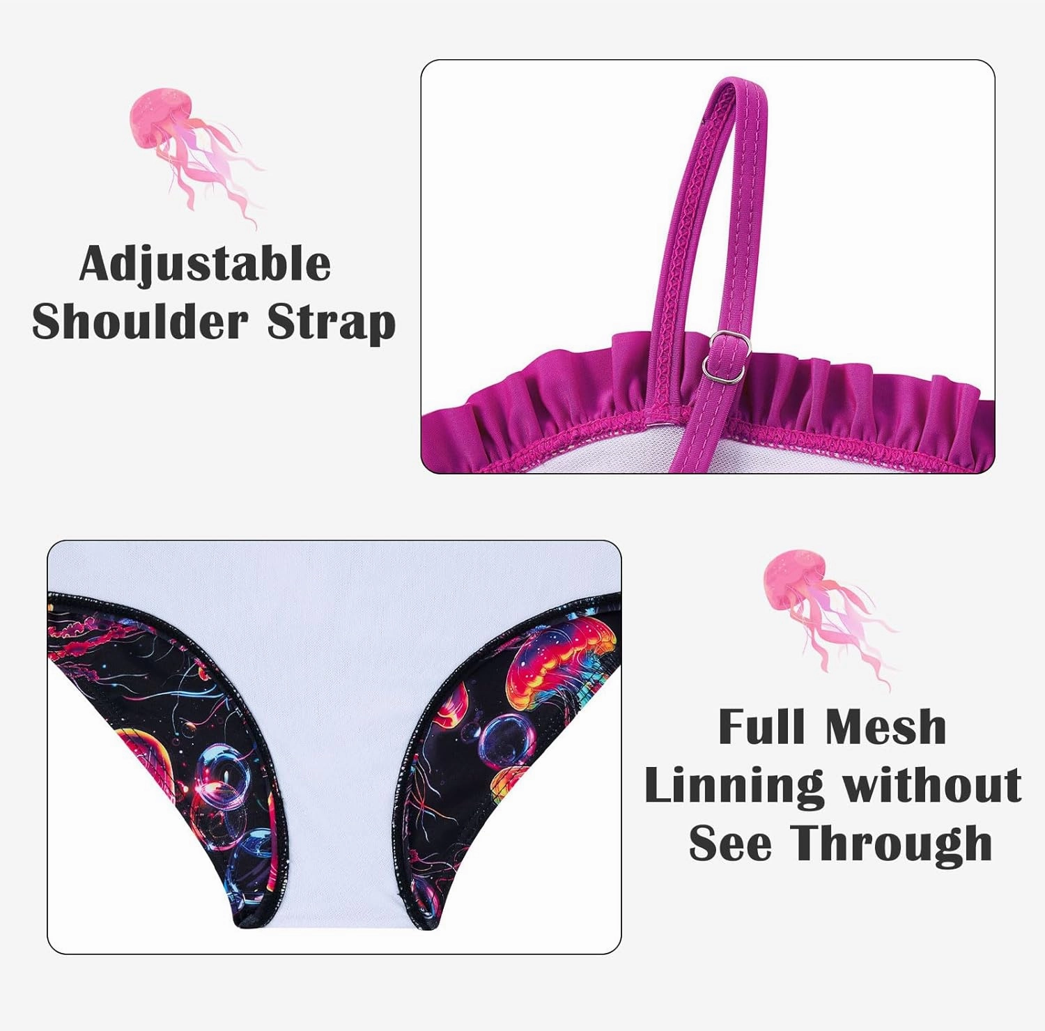 TUONROAD Girls 3 Pieces Bikini Bathing Suit with Rash Guard Pants Quick Dry Swimsuit Cover-Up Sets 6-12T