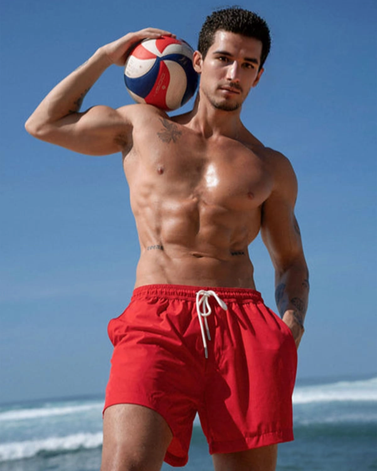 TUVEKE Men's Swim Trunks Quick Dry Bathing Suit for Men 5 Inch Inseam with Mesh Liner Mens Swimming Shorts Beach Shorts S-XXL