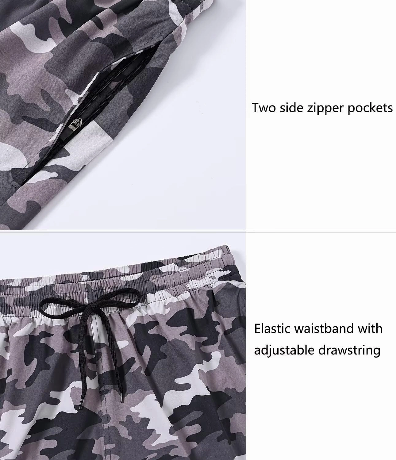 Tyhengta Men's Swim Trunks Quick Dry Beach Shorts with Zipper Pockets and Mesh Lining