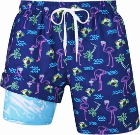 uideazone Mens Swim Trunks with Compression Liner Swimming Shorts 7 Inch Inseam Waterproof Quick Dry Beach Sport Shorts M-XXL
