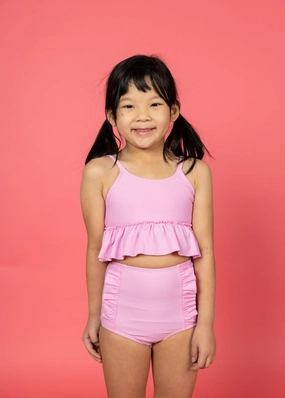 Ultimate Pink | Mini Down in Front Ruffle Bottoms