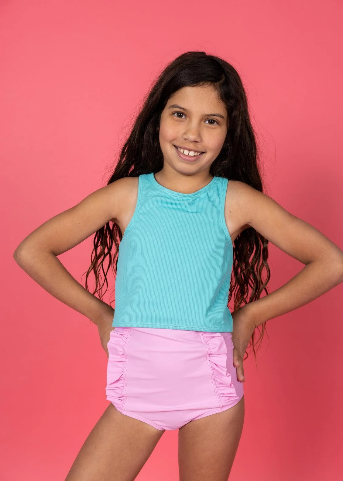 Ultimate Pink | Youth Down in Front Ruffle Bottoms
