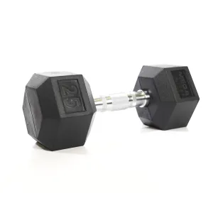 Unbeatable Combo Mega Fitness - Rubber Hex Dumbbell 25lbs Loved by Thousands, Pump Sets,Studio Barbells