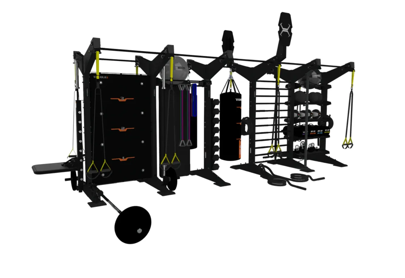 TORQUE Fitness X-CREATE 5-Module Functional Two-Sided Center, Heart rate monitor chest strap, Foam Rollers, Handles
