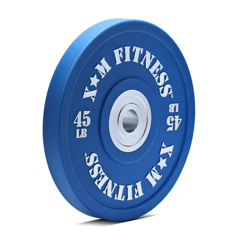 XM FITNESS Urethane Bumper Plate Set - 320lbs, Manual treadmill, Rebounders, Weight bench for home