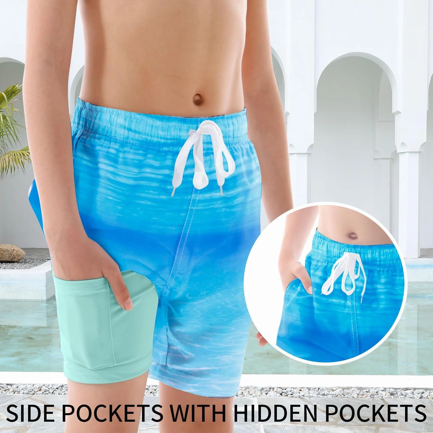UNICOMIDEA Boys Swim Trunks Compression Liner Swimming Shorts Quick Dry Boxer Brief Swimwear 7-20 Years Bathing Suit