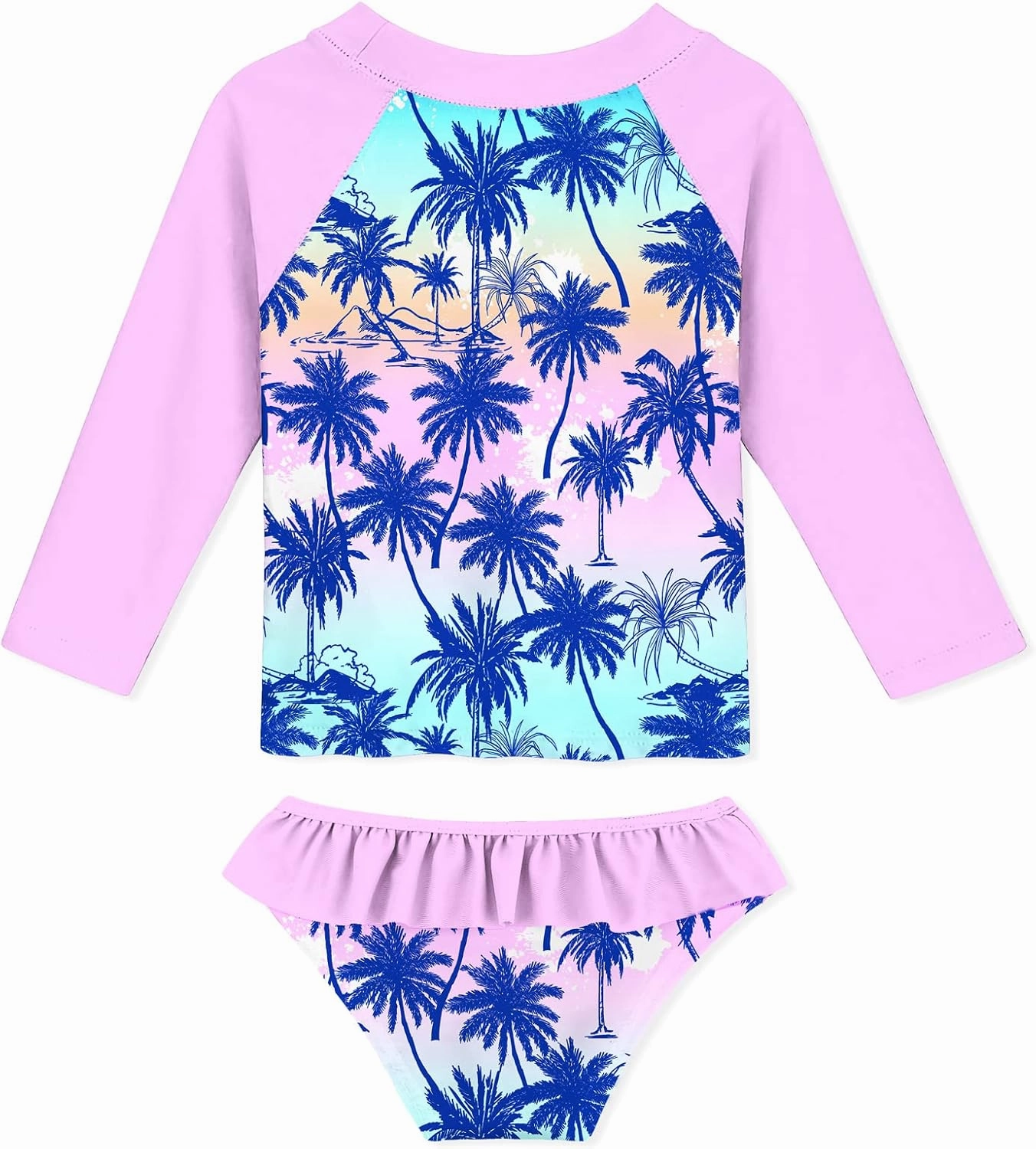 UNIFACO Toddler Girls Swimsuit Rashguard Set Summer Beach Breathable Tankini with UPF 50  Sun Protection 2-8T