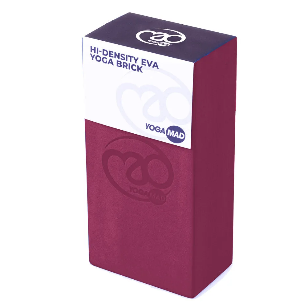 Fitness Mad Hi-Density Yoga Brick  | Burgundy, Exercise Rings, Collagen peptides, Sleep tracker wearable