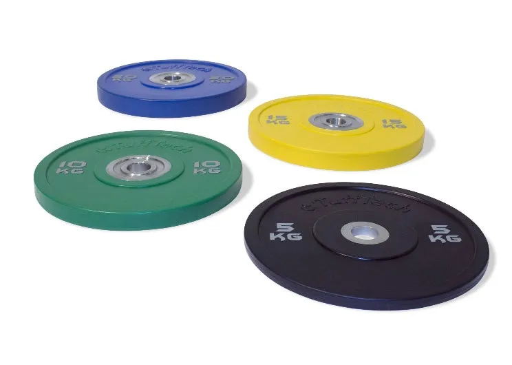 Physical Company PU Competition Bumper Plate Barbell Set - 68kg, Gym Equipment, TENS unit muscle stimulator, Yoga Equipment