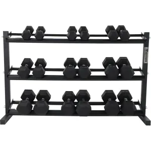 Upgrade Your Gear 3 Tier Hex Dumbbell Storage Rack - 10 Pairs A Smarter Choice, Yoga Blocks,Bricks