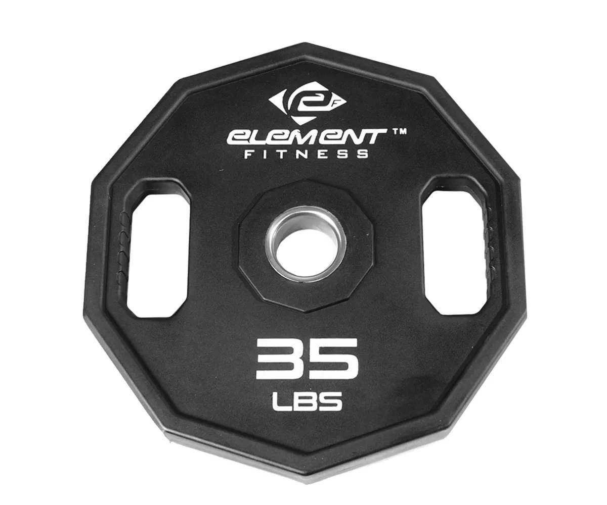 Element Fitness - Urethane 255lbs Olympic Set, Slant board for calves