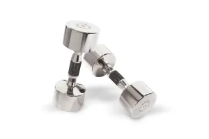 Upgrade Your Gear Hampton Chrome Dumbbells w/ Contour Grips Find Your Perfect Fit, Non-slip yoga mat, Heavy duty weight bench, Cross training shoes