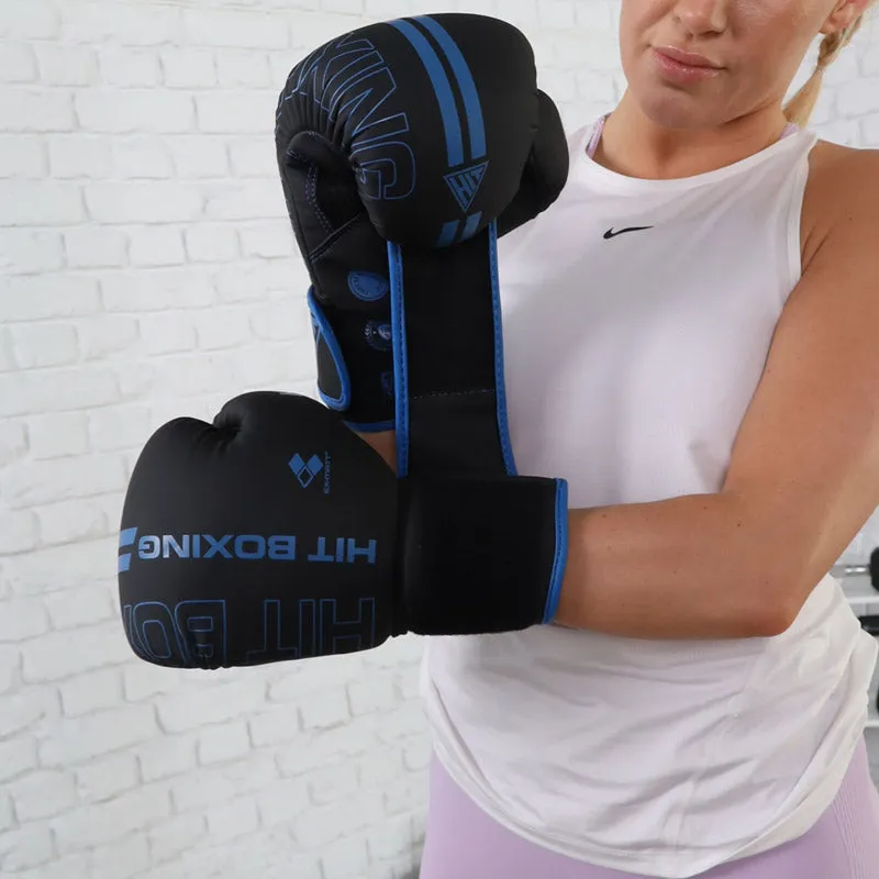 Hit Boxing Kaos PU Boxing Gloves (Black & Blue), Dumbbell Sets, Yoga Blocks,Bricks, Meditation cushion