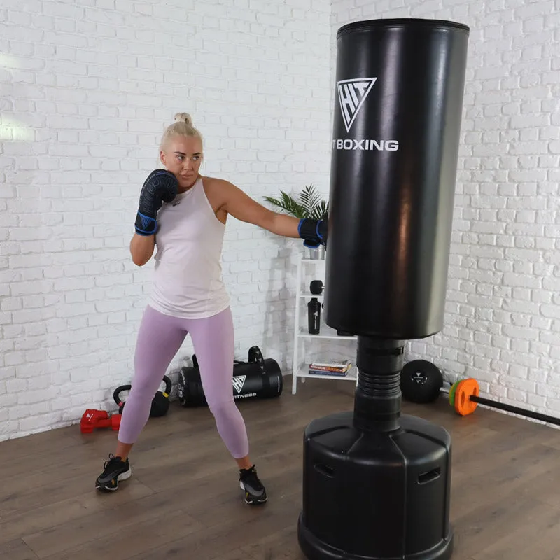 Hit Boxing Kaos PU Boxing Gloves (Black & Blue), Plyo Boxes