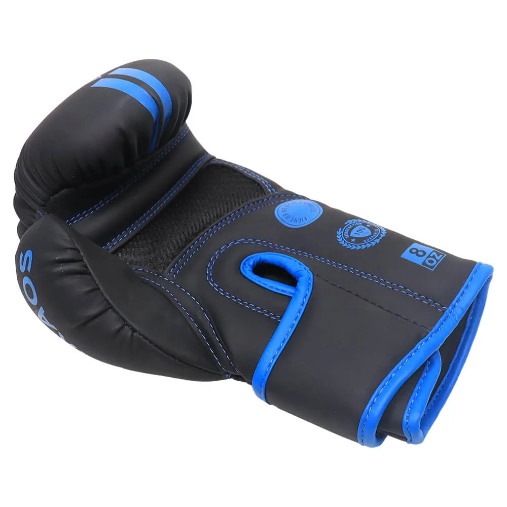 Hit Boxing Kaos PU Boxing Gloves (Black & Blue), Plate Loaded Equipment, Running belt hydration