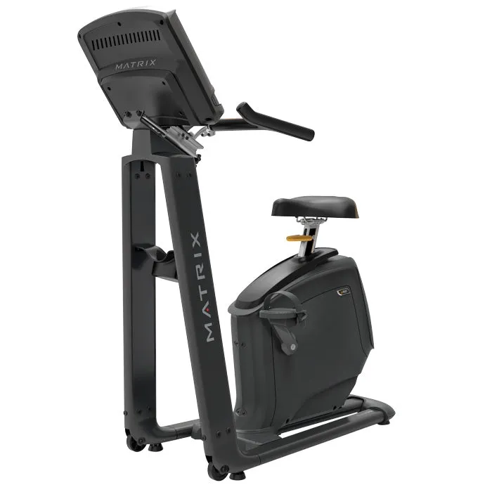 Matrix U50 Upright Exercise Bike with XR Console, Bamboo foam roller, Exercise equipment for bad knees, Fixed Barbell Set (With Stand)