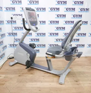 Upgrade Your Gear Refurbished Precor RBK 885 Recumbent Bike Just Unboxed, Fixed Barbell Set, Weight Bars