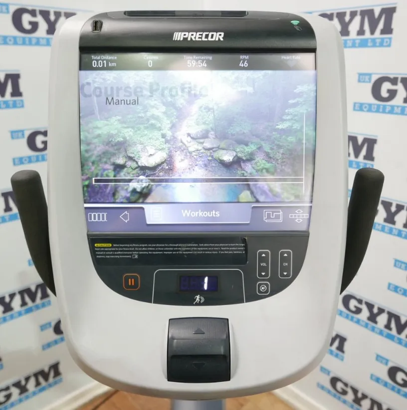 Refurbished Precor RBK 885 Recumbent Bike, Barbell weight set