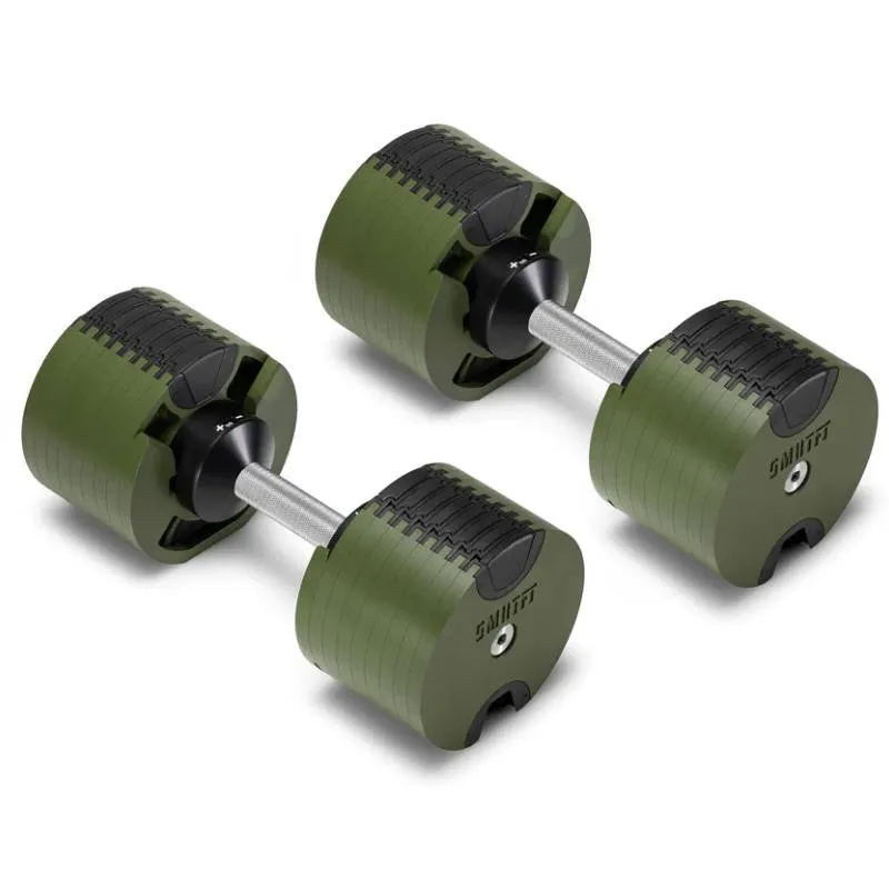 SMRTFT Nobells - 5-80lb Adjustable Dumbbell Pair - Tactical, Dumbbells, Elliptical,Cross trainers, GHD,Core Trainers