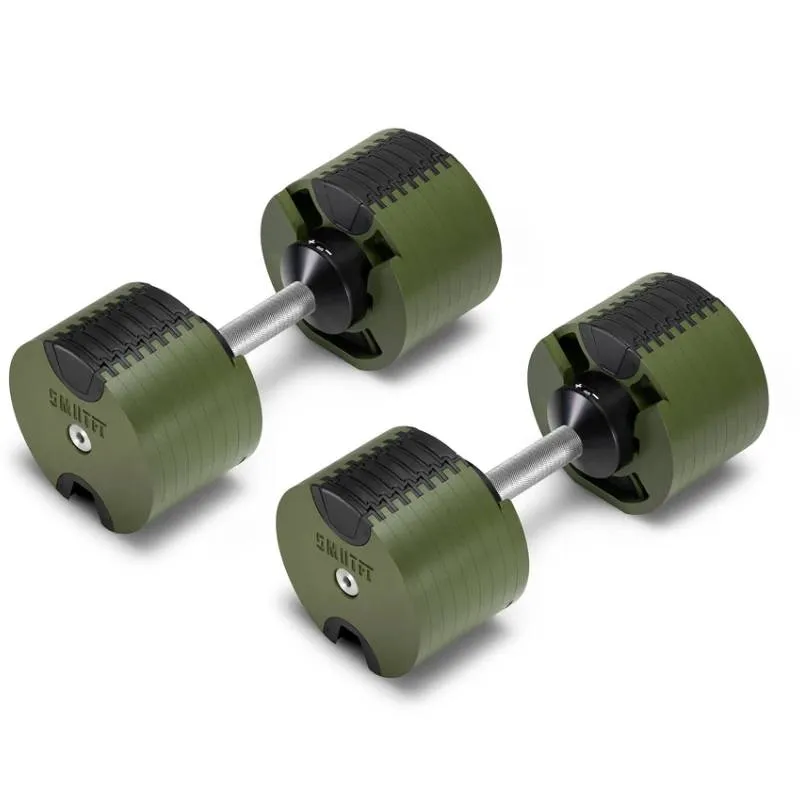 SMRTFT Nobells - 5-80lb Adjustable Dumbbell Pair - Tactical, Pump Sets