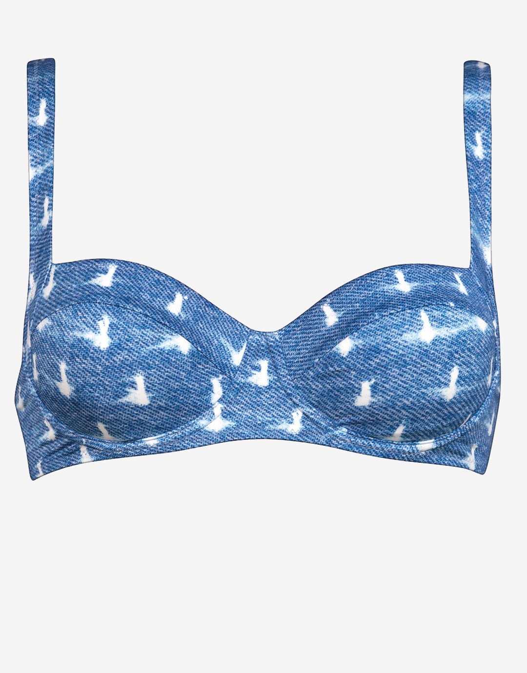 Urban Indigo Underwired Bikini Top - Denim White