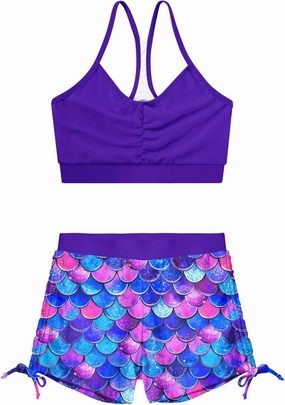 Vieille Girls Swimsuit 2 Piece Bikini Bathing Suit Quick Dry Swimwear Size 7-12 Years