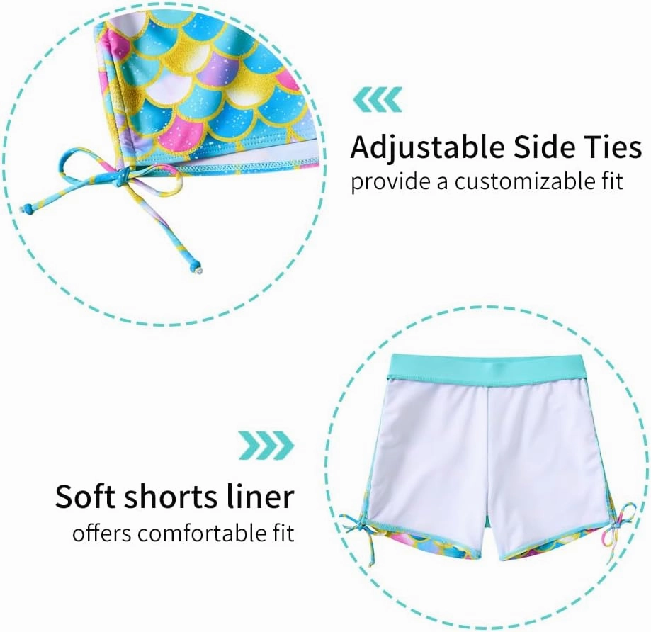 Vieille Girls Swimsuit 2 Piece Bikini Bathing Suit Quick Dry Swimwear Size 7-12 Years