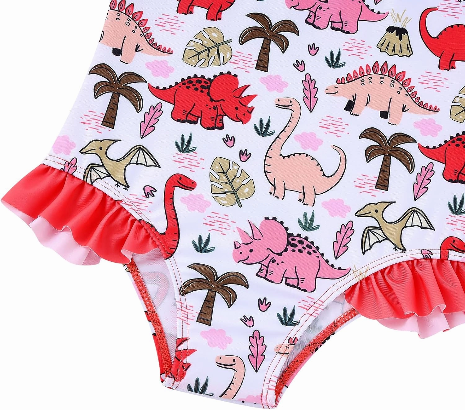 Vieille Toddler Girls Swimsuits Ruffle Bathing Suits One Piece Swimwear 2-6T