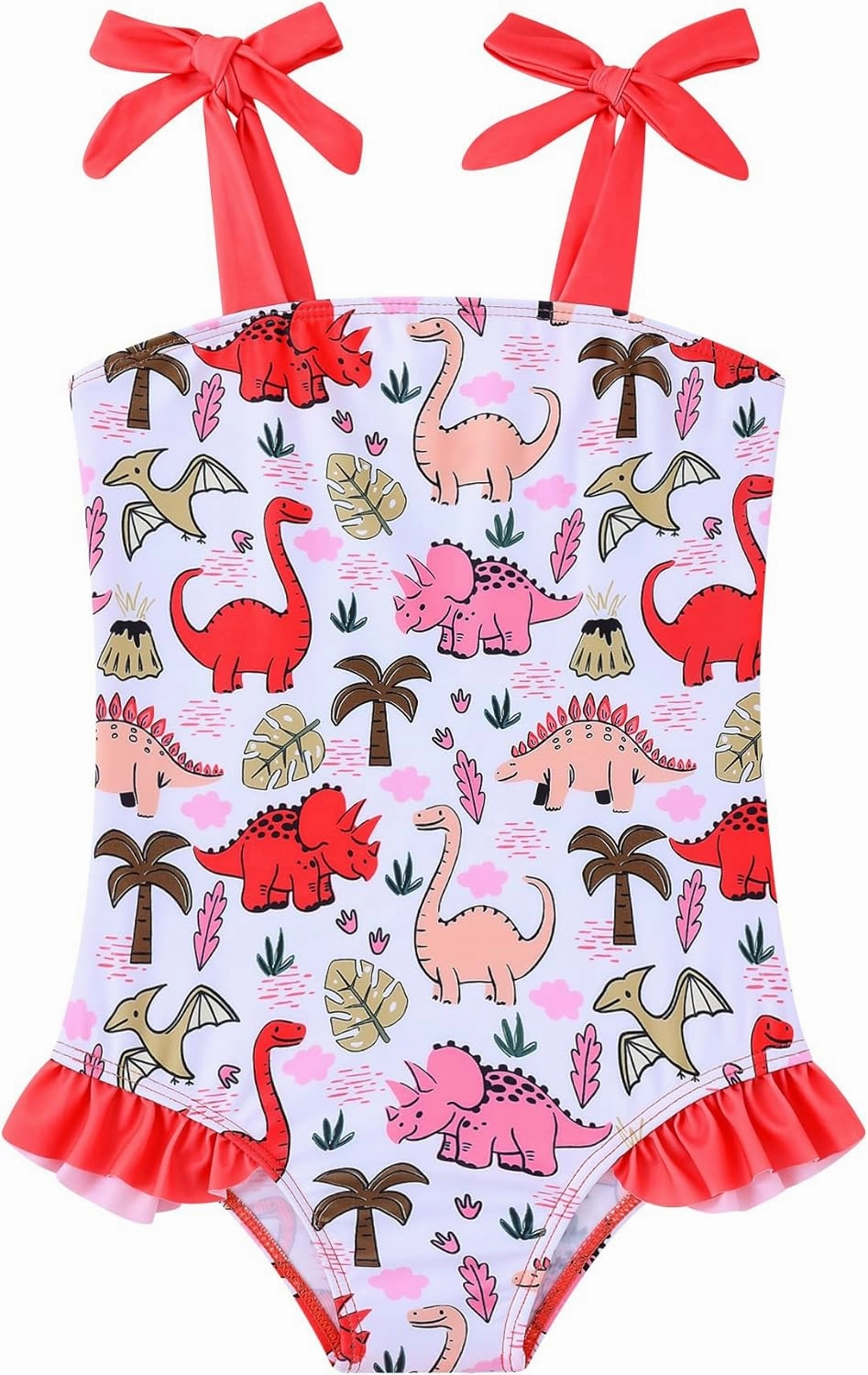 Vieille Toddler Girls Swimsuits Ruffle Bathing Suits One Piece Swimwear 2-6T