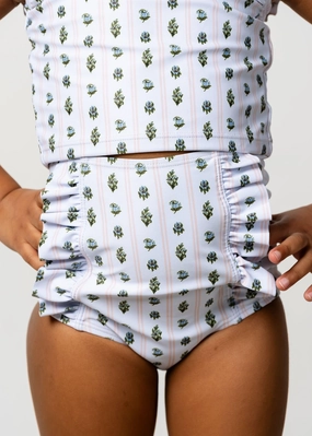 Vintage Blooms | Mini Down in Front Ruffle Bottoms