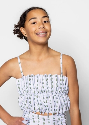 Vintage Blooms | Youth Oversized Ruffle Top