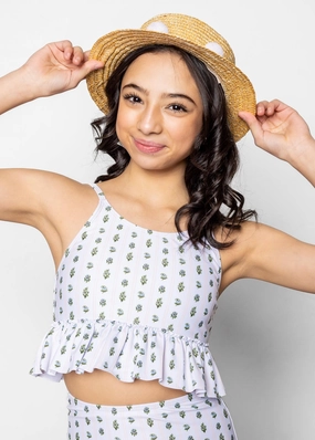 Vintage Blooms | Youth Peplum Top
