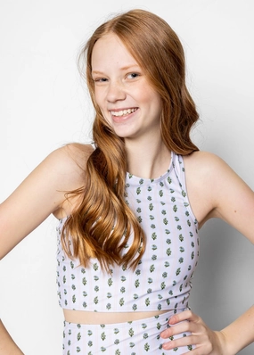 Vintage Blooms | Youth Racer Back Top