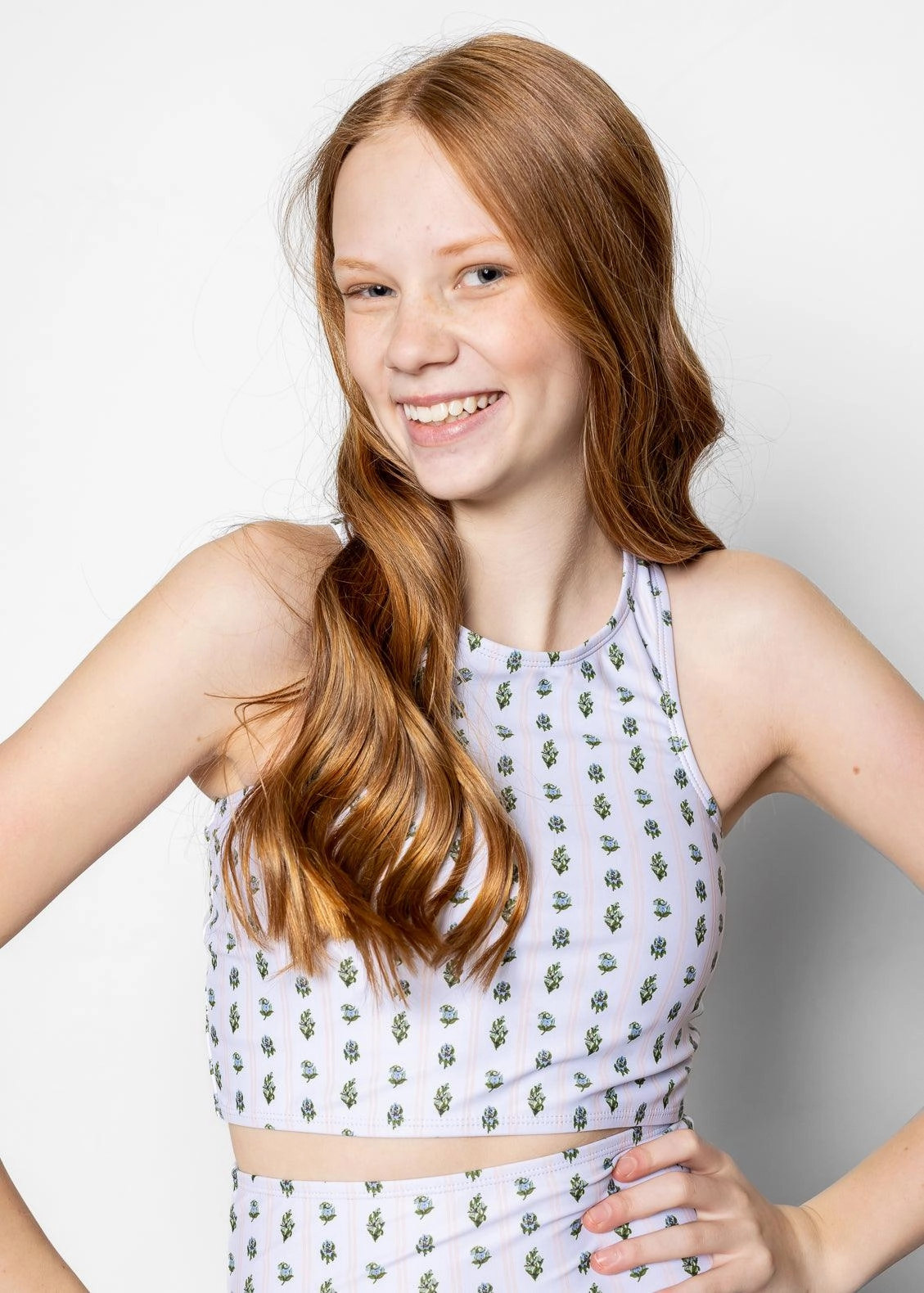 Vintage Blooms | Youth Racer Back Top