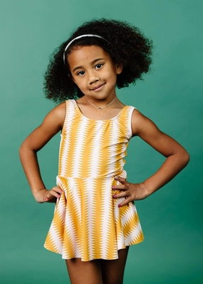 Vintage Triangles | Baby Skirted One-Piece