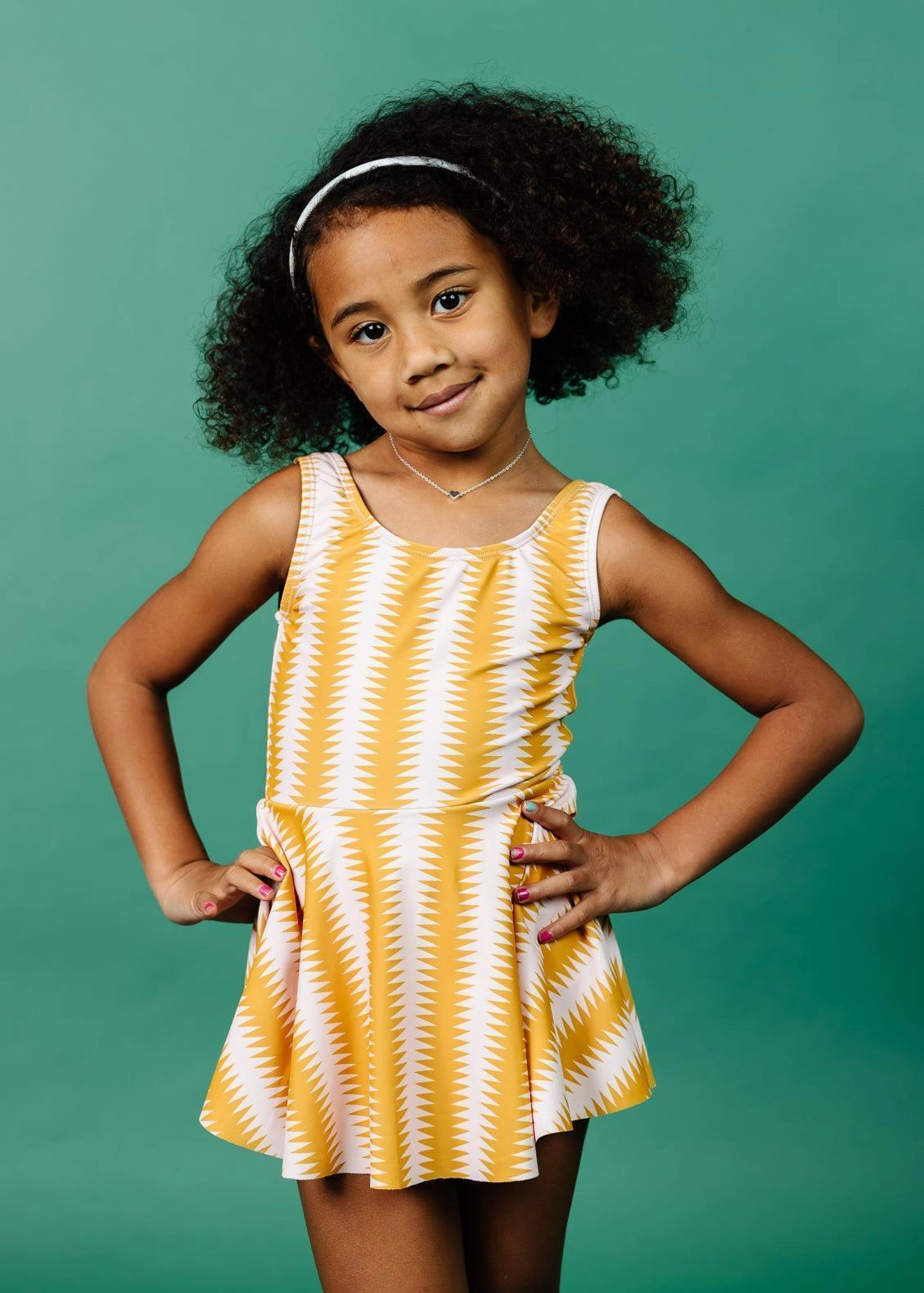 Vintage Triangles | Baby Skirted One-Piece