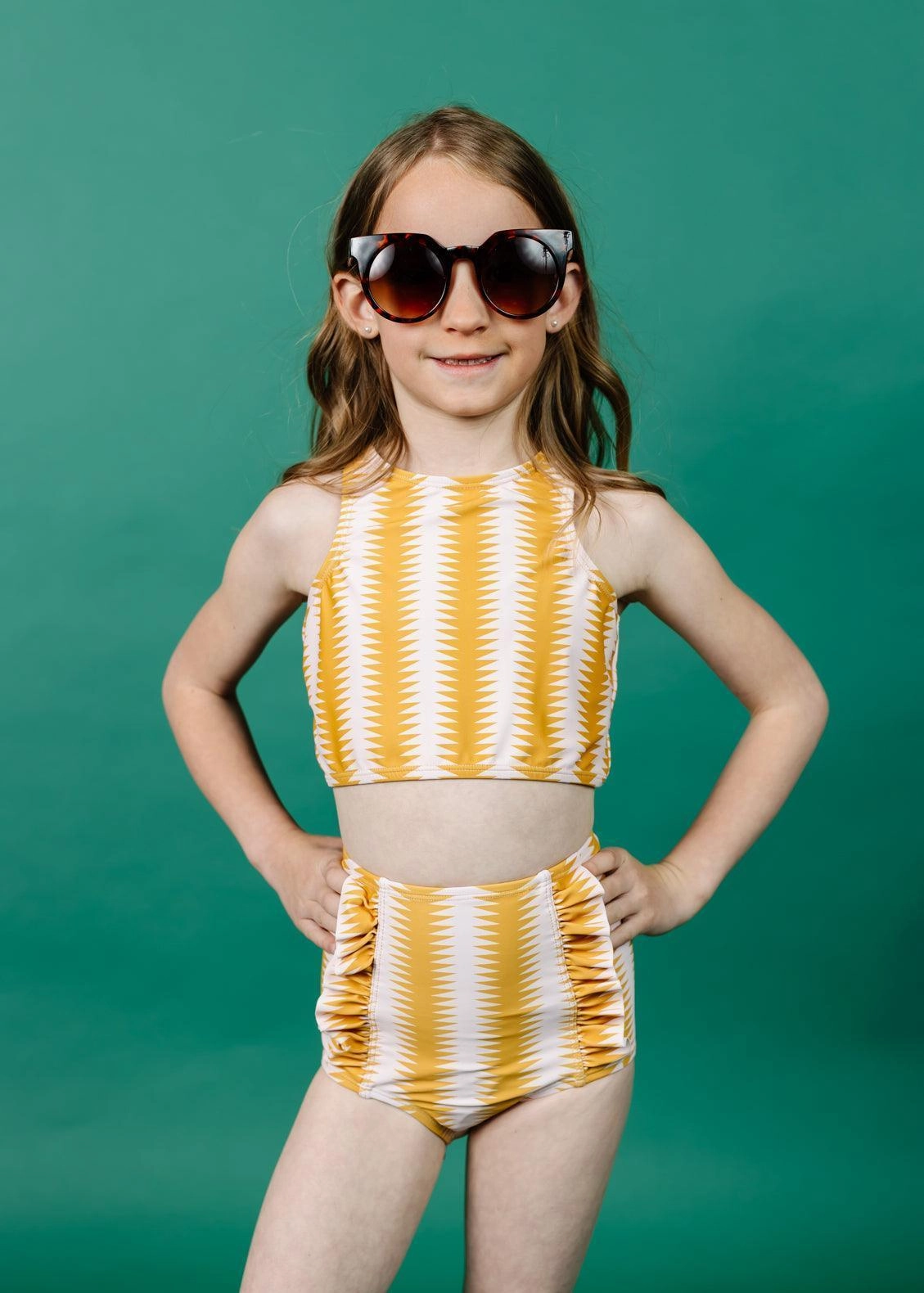 Vintage Triangles | Mini Down in Front Ruffle Bottoms