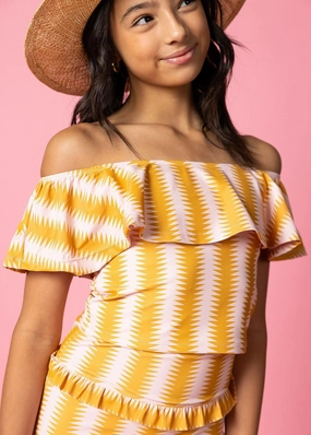 Vintage Triangles | Youth Ruffled Around Top