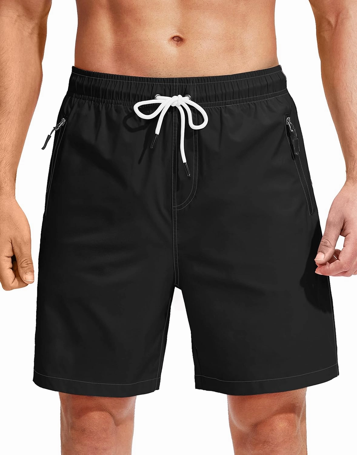 Viodia Men's Swim Trunks with Compression Liner Quick Dry Board Shorts Swimsuit Swimwear for Men with Zipper Pockets