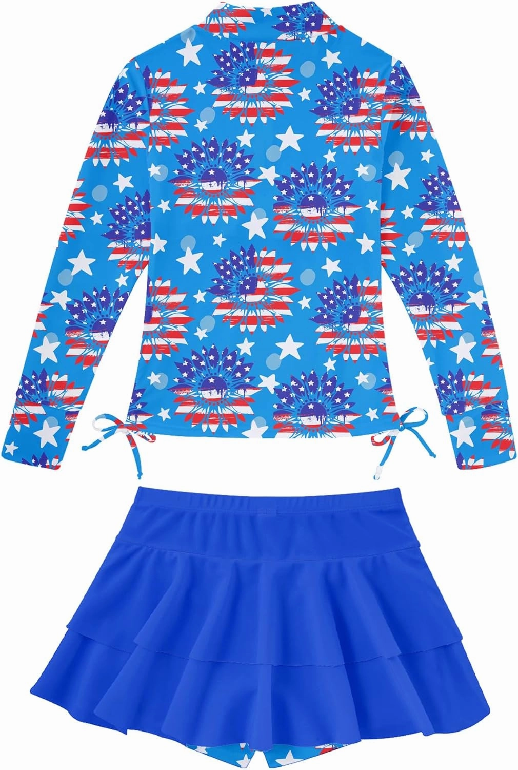 Vogseek 3-12T Girls Rash Guard 2 Pieces Bathing Suit Long Sleeve Swimsuit Swimming Skirt with Shorts Swimwear