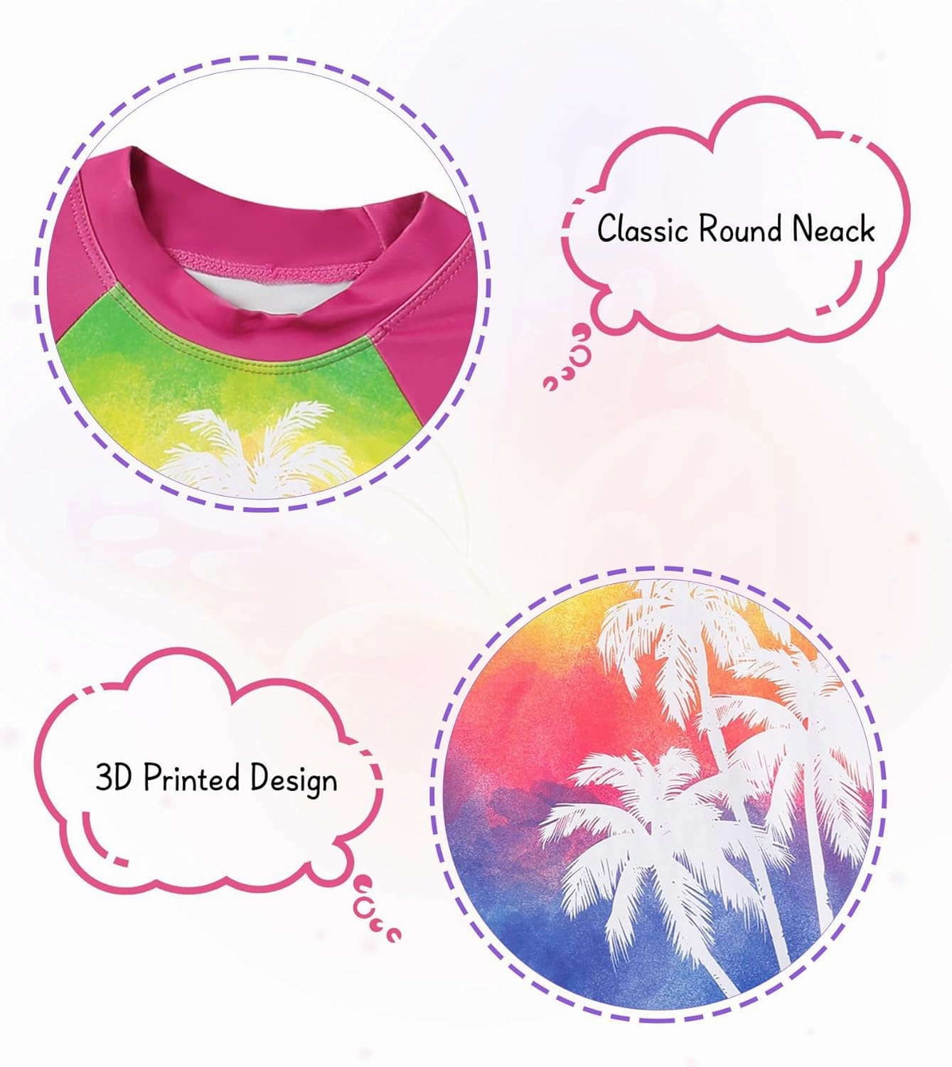 Vogseek 4-10T Girls Rashguard 2 Pieces Long Sleeve Swimsuit Swimwear with Shorts