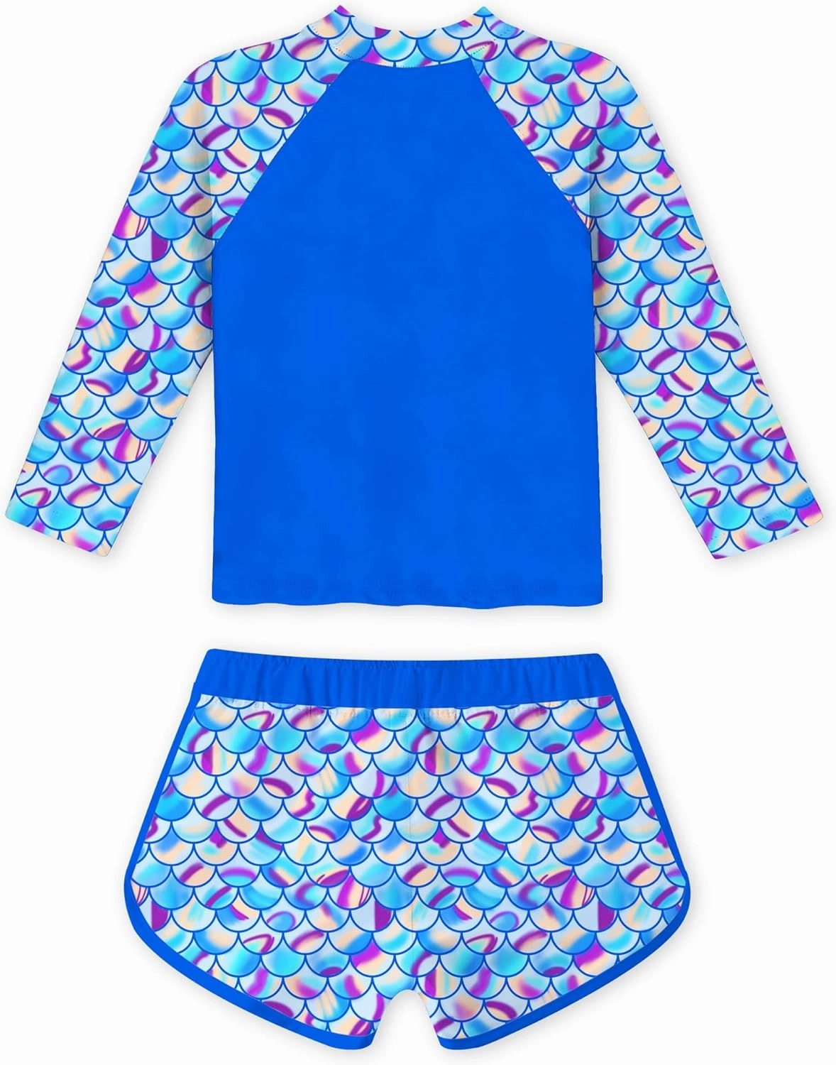 Vogseek 4-10T Girls Rashguard 2 Pieces Long Sleeve Swimsuit Swimwear with Shorts