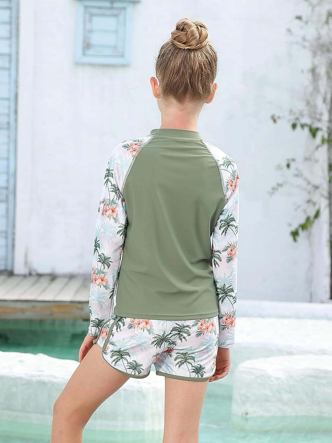 Vogseek Girls Rash Guard Swimsuits 2 Piece Bathing Suit UPF 50  Summer Swimwear Size 7-12T
