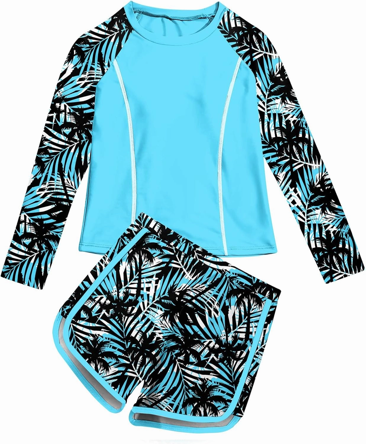 Vogseek Girls Rash Guard Swimsuits 2 Piece Bathing Suit UPF 50  Summer Swimwear Size 7-12T