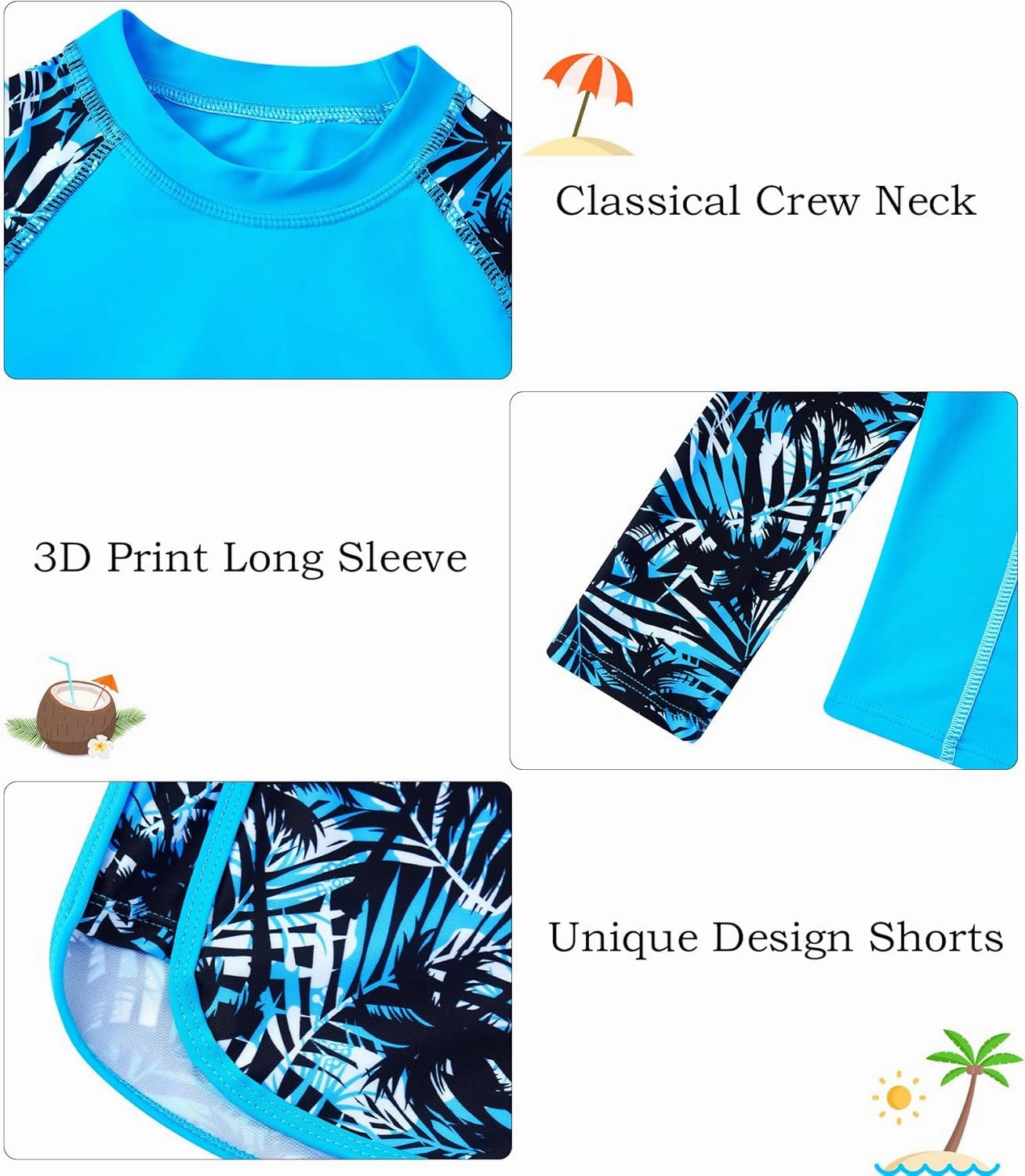Vogseek Girls Rash Guard Swimsuits 2 Piece Bathing Suit UPF 50  Summer Swimwear Size 7-12T