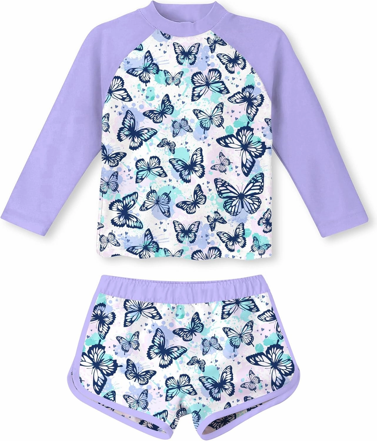 Vogseek Girls Rash Guard Two Pieces Swimsuit Long Sleeve Bathing Suit for 3-10 Years