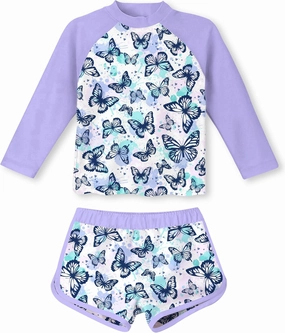 Vogseek Girls Rash Guard Two Pieces Swimsuit Long Sleeve Bathing Suit for 3-10 Years